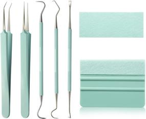 img 4 attached to Dorhui Craft Vinyl Weeder Scraper Tools Set with Mint Squeegee Vinyl Scraper, Felt Edge - Ideal for Cricut, Silhouette, Siser, Oracal 631, 651, and 751 Vinyl Applications