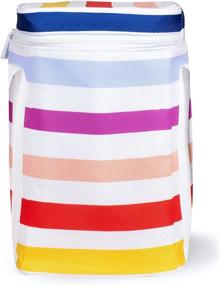 img 3 attached to 🍷 Kate Spade New York Insulated Bag for Picnics: 4-Bottle Wine Tote and Large Capacity Soft Cooler Bag, Candy Stripe Design