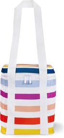 img 4 attached to 🍷 Kate Spade New York Insulated Bag for Picnics: 4-Bottle Wine Tote and Large Capacity Soft Cooler Bag, Candy Stripe Design