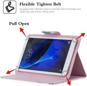 img 2 attached to 📱 Techcircle 7 Inch Tablet Case - Slim PU Leather Stand Folio Flip Wallet Protective Shell Case - Card Slots - Magnetic Closure - Pink Rose - Compatible with All 7" Android Tablet PC