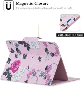 img 1 attached to 📱 Techcircle 7 Inch Tablet Case - Slim PU Leather Stand Folio Flip Wallet Protective Shell Case - Card Slots - Magnetic Closure - Pink Rose - Compatible with All 7" Android Tablet PC