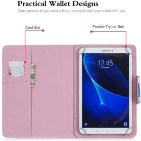 img 3 attached to 📱 Techcircle 7 Inch Tablet Case - Slim PU Leather Stand Folio Flip Wallet Protective Shell Case - Card Slots - Magnetic Closure - Pink Rose - Compatible with All 7" Android Tablet PC