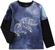 🦕 adorable bleubell toddler dinosaur sleeve shirt: perfect boys' clothing for tops, tees & shirts logo