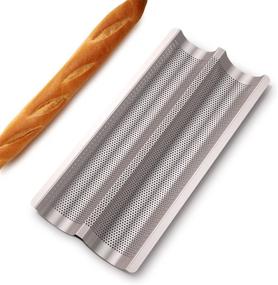 img 3 attached to 🥖 Fulimax Baguette Pan - Nonstick Perforated French Bread Pans for Golden, Crispy Loaves