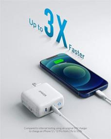 img 3 attached to 🔌 Anker 40W 2-Port PIQ 3.0 USB-C Зарядное устройство для iPhone - PowerPort III Duo с двумя портами Type C, складной быстрый зарядник с технологией передачи энергии для iPhone 13/13 mini/13 Pro/13 Pro Max/12/11, Galaxy, Pixel, iPad/iPad Mini и других устройств