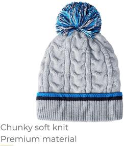 img 3 attached to 🧢 Warm and Stylish: accsa Kids Winter Beanie Hat with Knitted Pom - Perfect Skull Cap Hat for Girls