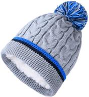 🧢 warm and stylish: accsa kids winter beanie hat with knitted pom - perfect skull cap hat for girls logo