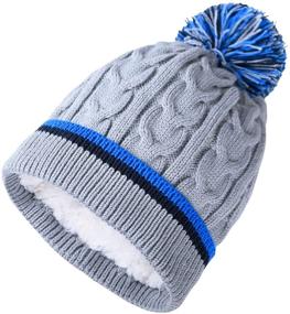 img 4 attached to 🧢 Warm and Stylish: accsa Kids Winter Beanie Hat with Knitted Pom - Perfect Skull Cap Hat for Girls