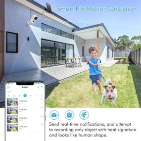 img 3 attached to 🌞 DIHOOM уличная солнечная камера безопасности: 1080P беспроводная, перезаряжаемая батарея, WiFi, двусторонняя аудио, видео высокой четкости, сигнализация движения, система домашнего наблюдения