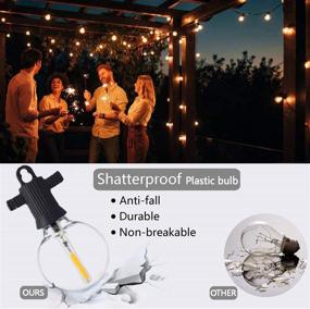 img 3 attached to 🎉 ZOTOYI 100FT Outdoor Patio String Lights with 50+2Pcs LED Bulbs - Waterproof Hanging Globe Lights for Bistro, Backyard, Gazebo - Party, Wedding, Warm White - E12 Sockets