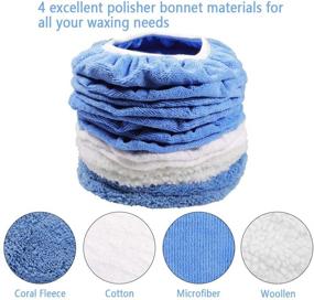 img 3 attached to 🚗 ICARMAINT 14Pcs Car Polishing Pads Set for 5-6 Inches, Waxers Bonnet Kit - Soft Buffing Pads, Wax Applicator, and Polisher Cover with Woollen, Cotton, Microfiber, Coral Fleece