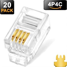 img 3 attached to 🔌 NECABLES (20 Pack) 3 Prong Telephone Modular Plug RJ9/RJ10/RJ22 4P4C Connector for Phone Handset Cord - Compatible with Solid and Stranded Wire