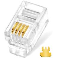 🔌 necables (20 pack) 3 prong telephone modular plug rj9/rj10/rj22 4p4c connector for phone handset cord - compatible with solid and stranded wire logo