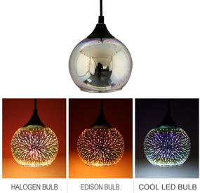 img 1 attached to JEUNEU 3-Pack Modern 3D Colorful Glass Pendant Light Firework Lamp: Ultimate Lighting Fixture for Restaurants, Bedrooms, Living Rooms, and Dining Areas