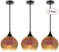 jeuneu 3-pack modern 3d colorful glass pendant light firework lamp: ultimate lighting fixture for restaurants, bedrooms, living rooms, and dining areas logo