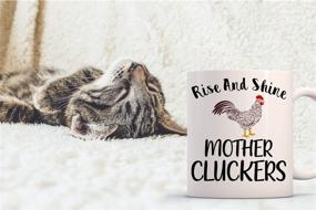 img 3 attached to 🐓 Rooster Themed Gifts: Rise And Shine Mother Cluckers! Funny Coffee Mug - 11oz White Ceramic Tea Cup for Women, Chicken Coffee Mug Ideal for Chicken Lovers - by Funnwear