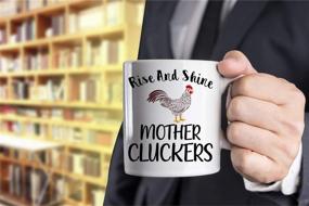 img 1 attached to 🐓 Rooster Themed Gifts: Rise And Shine Mother Cluckers! Funny Coffee Mug - 11oz White Ceramic Tea Cup for Women, Chicken Coffee Mug Ideal for Chicken Lovers - by Funnwear