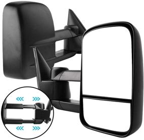 img 4 attached to 🔍 High-Quality Manual Telescoping Towing Mirrors for 1999-2007 Chevy Silverado GMC Sierra 1500 2500 3500 and 2000-2006 Suburban Tahoe Yukon Truck - Compatible with 07 Classic Models ONLY