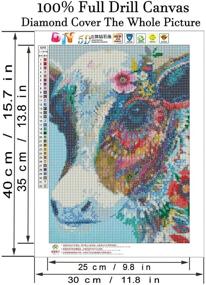 img 3 attached to 🐮 Colorful Cow Diamond Painting Kit: Create Stunning Gem Art at Home with AIRDEA DIY 5D Rhinestone Embroidery Craft Set - Round Full Drill, Cross Stitch Design, 11.8 x 15.8 inch