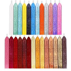 img 4 attached to 🪶 Anezus 26-Piece Assorted Colors Antique Sealing Wax Sticks with Wicks for Postage Letter Retro Vintage Wax Seal Stamp