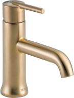 🚰 delta trinsic single hole bathroom faucet in champagne bronze - gold finish, single handle, metal drain assembly - model 559lf-czmpu логотип