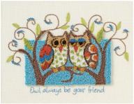 dimensions 'owl always be your friend' punch needle embroidery kit: a 10''w x 8''l craft with endless friendship logo