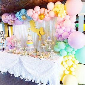 img 3 attached to Colorful Balloon Garland Kit: Pastel Pink, Yellow, Purple, Light Aqua Blue; Metallic Gold & Confetti Balloons - Perfect for Baby Shower, Unicorn, Mermaid, Ice Cream, Donut Birthday Party Decorations