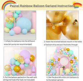 img 1 attached to Colorful Balloon Garland Kit: Pastel Pink, Yellow, Purple, Light Aqua Blue; Metallic Gold & Confetti Balloons - Perfect for Baby Shower, Unicorn, Mermaid, Ice Cream, Donut Birthday Party Decorations