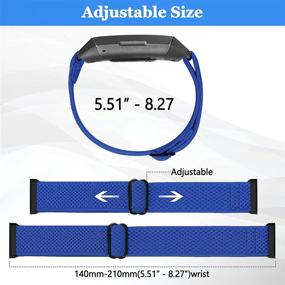 img 1 attached to 🌈 Adjustable Braided Nylon Watch Band Compatible with Fitbit Charge 4/3/SE - Vodtian Elastic Solo Loop Sport Wristband for Women Men