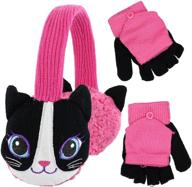 stay cozy with peak earmuff finger gloves: essential cold weather accessories for girls logo