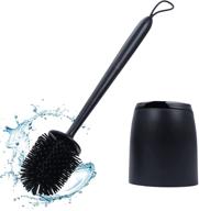 hswt silicone toilet bowl brush and holder set - silicone bristles for superior cleaning in bathroom logo