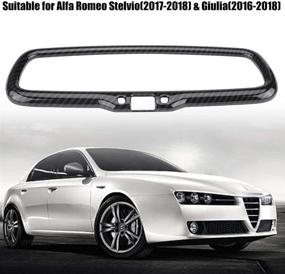 img 2 attached to 🚙 Enhance Your Alfa Romeo Stelvio/Giulia with Qiilu Car Interior Inner Rearview Mirror Frame Cover Trim