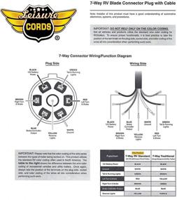 img 3 attached to Leisure Cords Heavy Duty 7 Way Plug Trailer Cord - 4 Feet, Weatherproof (4-Foot)