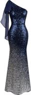 royal blue mermaid long dress xlarge - angel-fashions women's asymmetric ribbon with gradual sequin logo