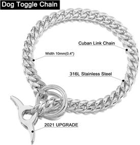 img 1 attached to 🔗 Jewelry Kingdom Dog Choke Chain Collar: High Polished Cuban Link, Adjustable Training Walking Collar for Small Medium Large Dogs