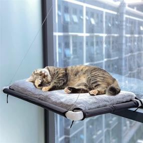 img 4 attached to 🐱 INVENHO Cat Window Perch: Space-Saving & Sturdy Cat Bed with Suction Cups for Indoor Cats