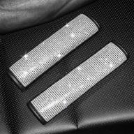 💎 bling seat belt shoulder pads: crystal diamond car decor for women, men - 2x seat belt cover logo