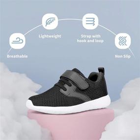 img 2 attached to 👟 Регулируемые упругие бандажи Легкие дышащие беговые и спортивные кроссовки для мальчиков и девочек - кроссовки для тенниса Footfox