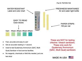 img 1 attached to 🧪 Restaurant Quaternary Ammonium Sanitizer Test Paper: 0-500 ppm, Vial of 100 Paper Strips