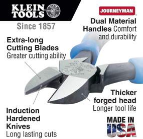 img 3 attached to Кусачки Journeyman Klein Tools J2000-59 9 дюймов: кусачки большого угла с усиленным рычагом и увеличенным рабочим элементом.