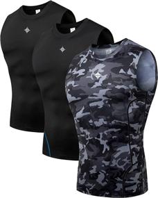 img 4 attached to Milin Naco Compression Sleeveless Bodybuilding Sports & Fitness