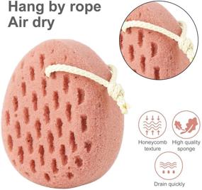 img 1 attached to 🛀 KECUCO 3 Pcs Bath Sponge: Large Size Shower Pouf Body Scrubber for Women, Men, and Teenagers - 3 Colors, Exfoliating Shower Sponge, Loofah Body Sponges for Deep Cleansing