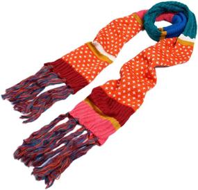 img 2 attached to 🧣 High-Quality Multi-Color Fair Isle Knit Extra-Long Winter Scarf - Various Color Options Available