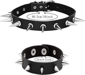 img 3 attached to NEWITIN 6 Pieces PU Leather Bracelet: Stylish Adjustable Goth Cuff Bracelets with Gothic Rivet Buckle for Men and Women