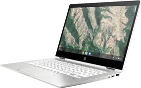 img 3 attached to 🔥 HP Chromebook x360-14" HD Touch, Celeron N4000, 4GB RAM, 32GB eMMC, Silver White - Ultimate Hybrid Laptop!