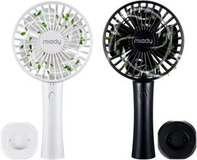 img 4 attached to 🌬️ 2-Pack Portable Handheld Fan with 3 Speeds - Mini USB Desk/Table Fan for Personal Electric Cooling in Travel, Office, Room, Household, and Outdoor Activities