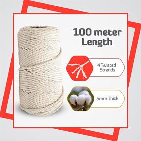 img 3 attached to 5mm x 100m Macrame Cord - 109yard, 328ft - 4 Strand Twisted Macrame Rope for DIY Crafts and Decorative Projects - High-quality and versatile