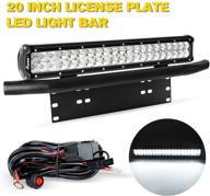 🚗 enhance your vehicle's visibility with ebestauto 20 inch 126w license plate light bar led spot flood led work light bar for truck car atv suv 4x4 truck boat – complete with front license plate holder mounting wiring harness kit logo
