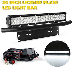 img 4 attached to 🚗 Enhance your Vehicle's Visibility with EBESTauto 20 inch 126W License Plate Light Bar LED Spot Flood LED Work Light Bar for Truck Car ATV SUV 4X4 Truck Boat – Complete with Front License Plate Holder Mounting Wiring Harness Kit