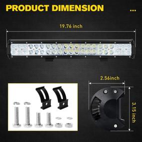 img 3 attached to 🚗 Enhance your Vehicle's Visibility with EBESTauto 20 inch 126W License Plate Light Bar LED Spot Flood LED Work Light Bar for Truck Car ATV SUV 4X4 Truck Boat – Complete with Front License Plate Holder Mounting Wiring Harness Kit